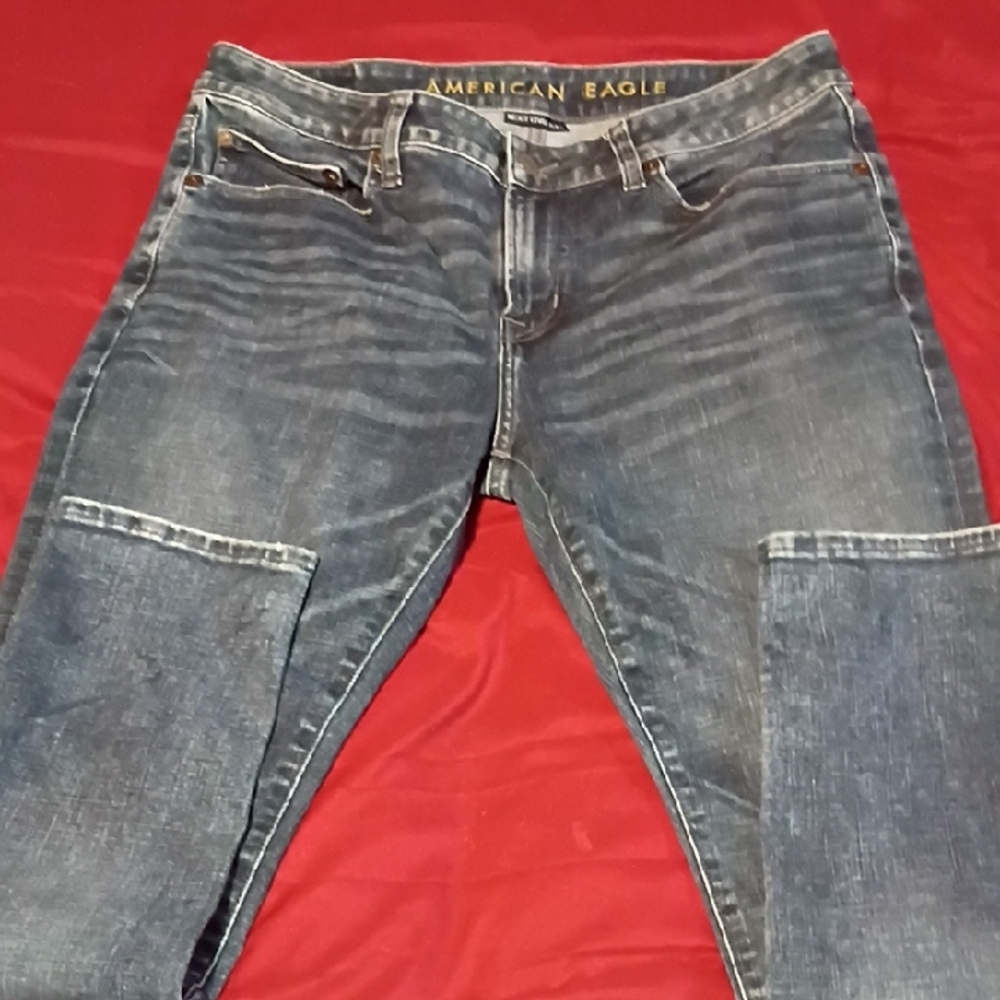 American Eagle Outfitters Men's Dark Blue Slim Straight Jeans (009)
